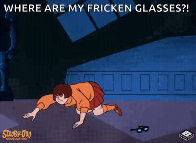 Scooby Doo Poster Asking Where Are My Fricken Glasses GIF