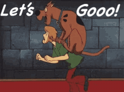 Scooby Doo Riding On Shaggy's Back Running GIF
