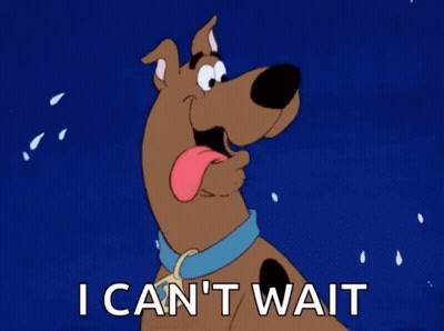 Scooby Doo Says I Can 'T Wait With His Tongue Sticking Out GIF