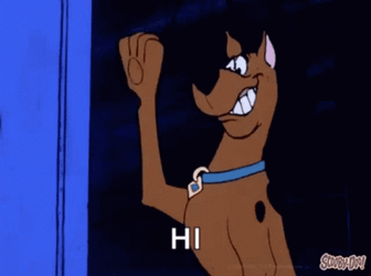 Scoobydoo Wave Hello With Poker Face GIF
