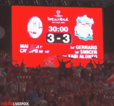 Scoreboard Showing Soccer Score 3 To 3 GIF