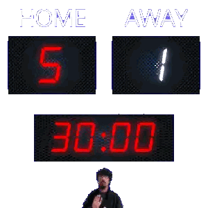 Scoreboard With Man Standing In Front Sticker