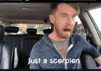 Scorpion Get Over Here Scared Man GIF