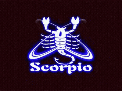 Scorpion Glowing In Dark With Word Scorpio GIF