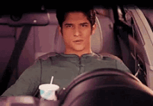 Scott McCall Teen Wolf Holding Drink And Talking GIF