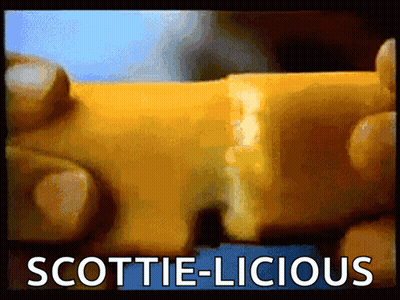 Scottie-Licious Advertisement With Yellow Object GIF