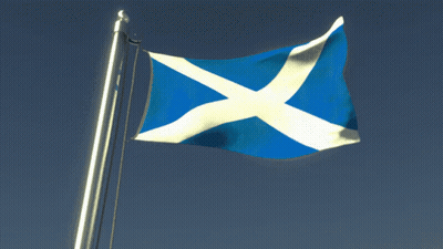 Scottish Flag Flying In The Wind GIF