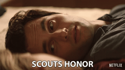 Scouts Honor Man Laying On Bed GIF