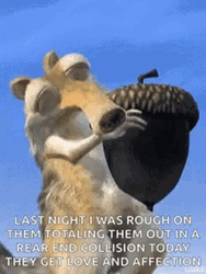 Scrat Affection To Acorn  GIF