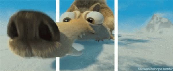 Scrat Sniff Nut GIF