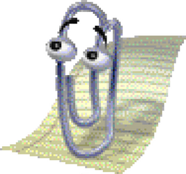 Scratching Cartoon Clippy   GIF