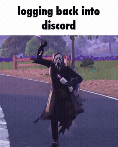 Scream Character Running Down Road With Knife And Bottle GIF