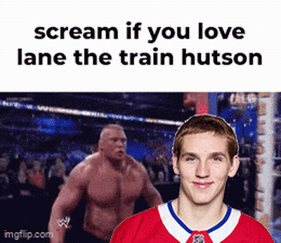 Scream If You Love Lane The Train Hutson Hockey Player Meme GIF