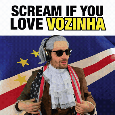 Scream If You Love Vozinha Poster With A Man Wearing Headphones And Sunglasses GIF