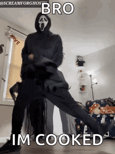 Scream Mask Dancing Bro Im Cooked GIF