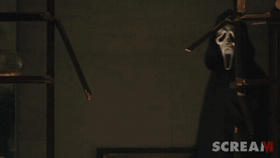 Scream Movie Poster With Hooded Figure GIF