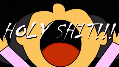 Screaming Cartoon Saying Holy Shit GIF