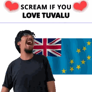 Screaming Man British Flag Scream If You Love Tuvalu Sticker