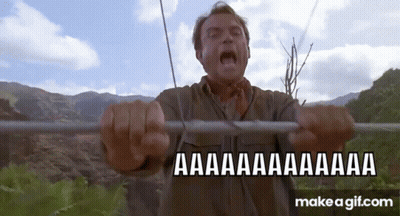 Screaming Man Holding Barbed Wire Fence Saying AAA GIF
