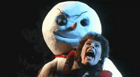 Screaming Man On  Horror Frosty The Snowman  GIF