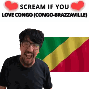 Screaming Man With Glasses Saying Scream If You Love Congo Sticker