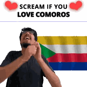 Screaming Man With Glasses Scream If You Love Comoros Flag Sticker
