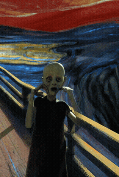 Screaming Person Covering Mouth GIF