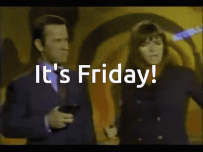 Screen Says It's Friday With Man in Background