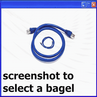 Screenshot Of Bagel With Text Screenshot To Select A Bagel GIF