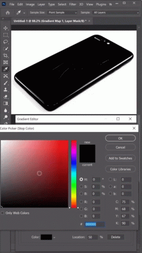 Screenshot Of Computer Showing Phone And Color Picker GIF