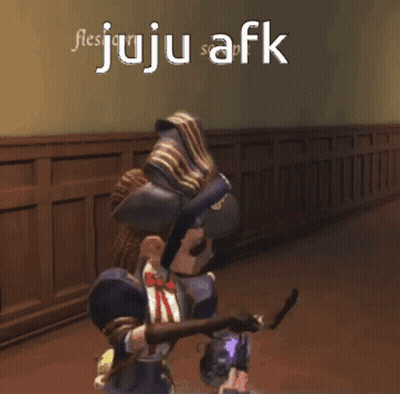 Screenshot Of Video Game Saying Juju AFK GIF