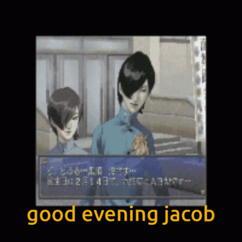 Screenshot Of Video Game With Text Good Evening Jacob GIF