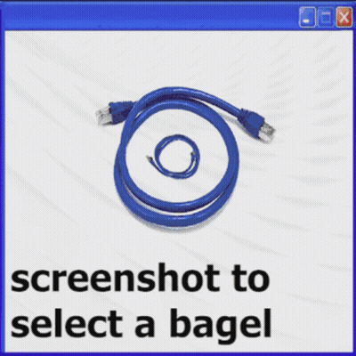 Screenshot Selecting Bagel With CD On Screen GIF