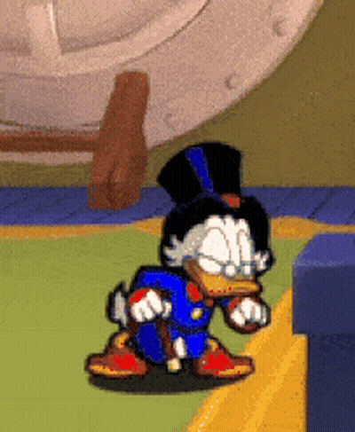 Scrooge McDuck In Top Hat And Glasses GIF