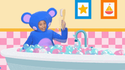 Scrub Dub Dub Blue Bear Bath Time GIF