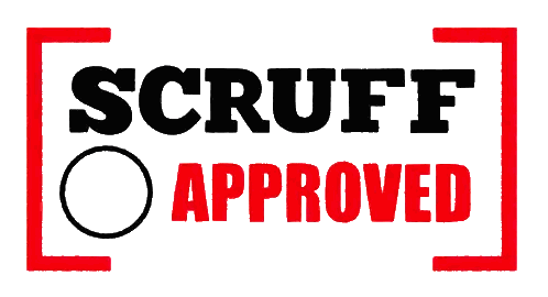 Scruff Approved Logo Red Letters Sticker