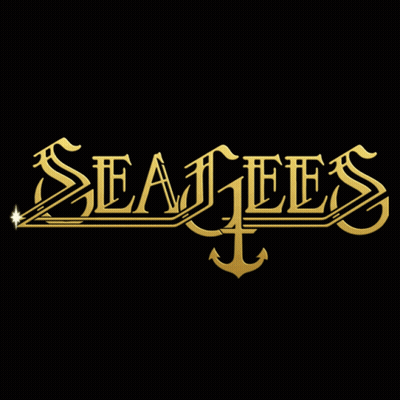 Sea Gees Logo With Gold Anchor On Black GIF