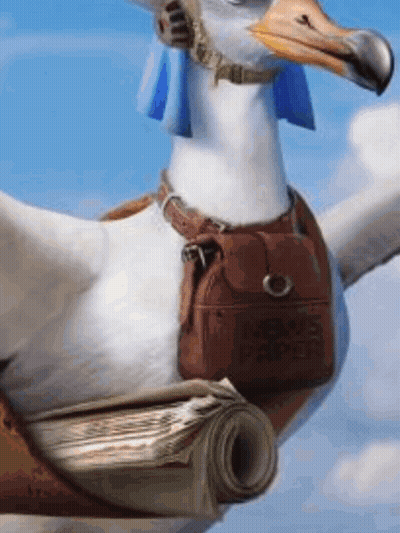 Seagull Carrying Brown Bag Saying News Paper GIF