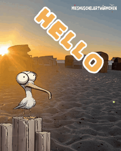 Seagull Standing On Post Saying Hello GIF