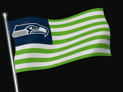 Seahawks Flag Waving On Black Background GIF