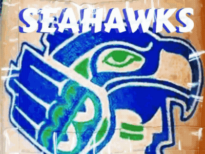 Seahawks Logo Drawing On Wall GIF