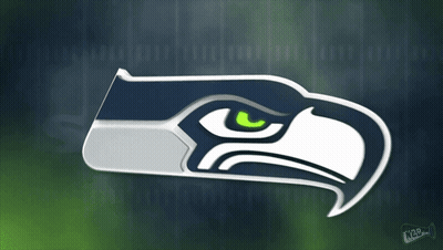 Seahawks Logo On Green Background GIF