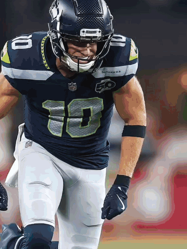 Seahawks Player Number 30 Running On Field GIF