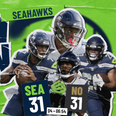 Seahawks Players Holding Signs That Say Sea 31 GIF