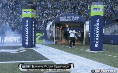 Seahawks Victory Celebration On Screen GIF