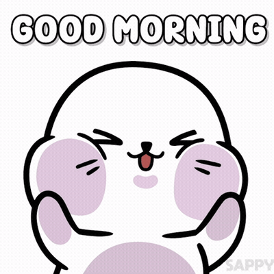 Seal Cartoon Saying Good Morning GIF