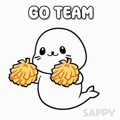 Seal Cheerleader Pom Poms Go Team GIF