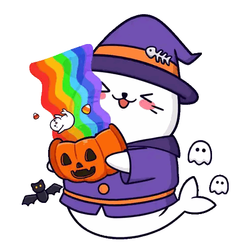 Seal Dressed As Witch Holding Pumpkin Sticker