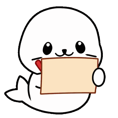 Seal Holding Heart Card Sticker