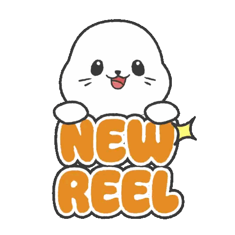 Seal Holding New Reel Text Sticker